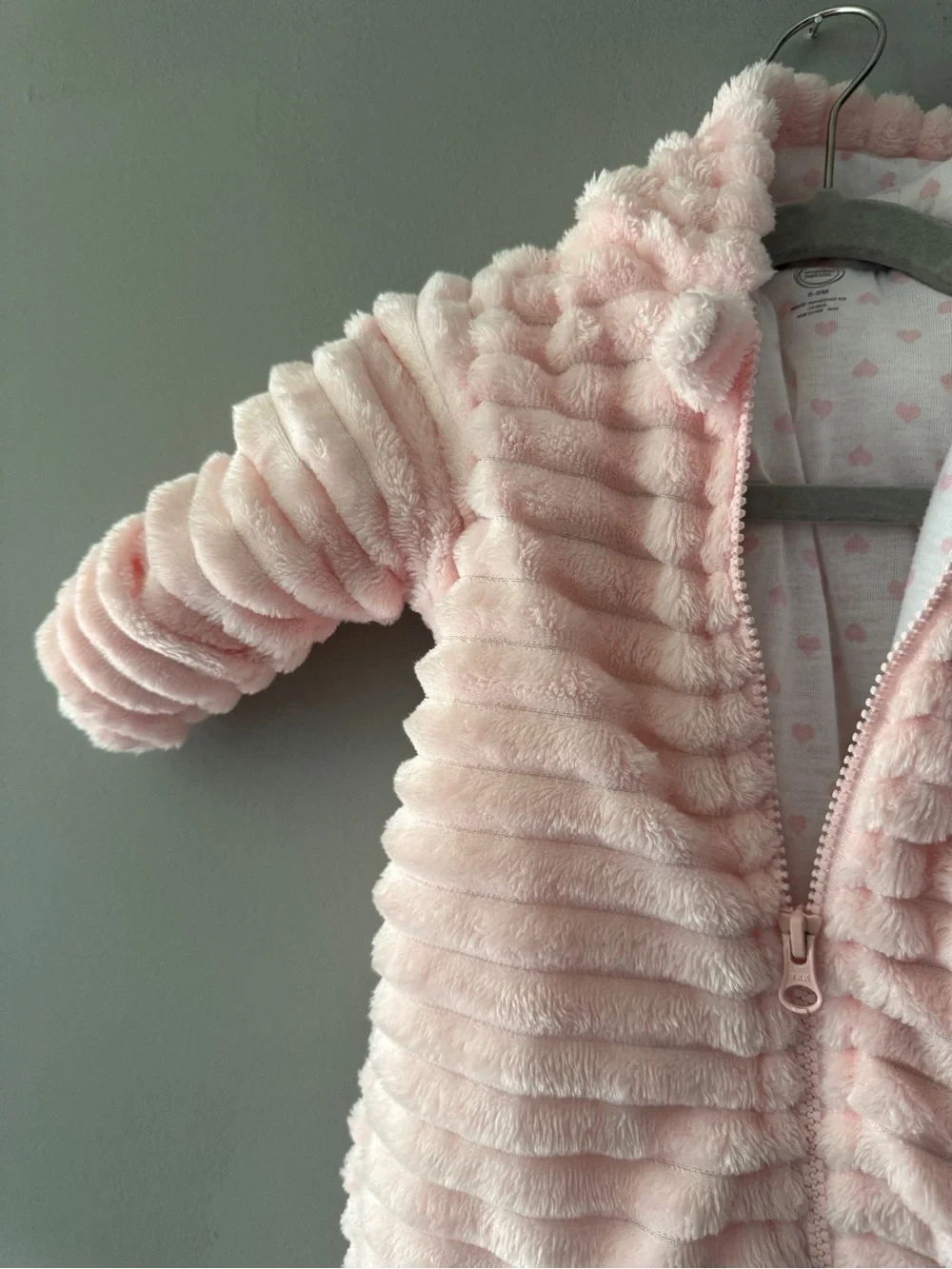 Wonder Nation | Cozy Pink Hooded One-Piece Infant Snowsuit | 6-9M